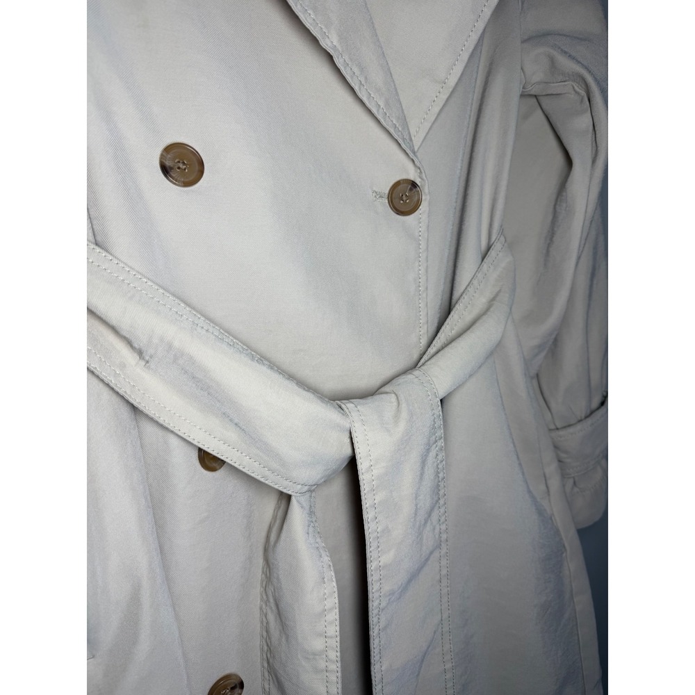 Banana Republic Khaki Beige Double Breasted Belted Trench Coat Womens XS - Picture 5 of 9